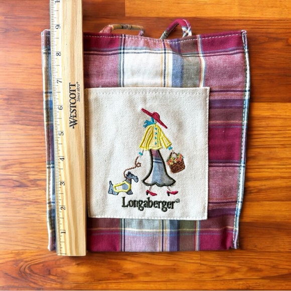 LONGABERGER Plaid Embroidered Tote Bag - NWT - Picture 12 of 14